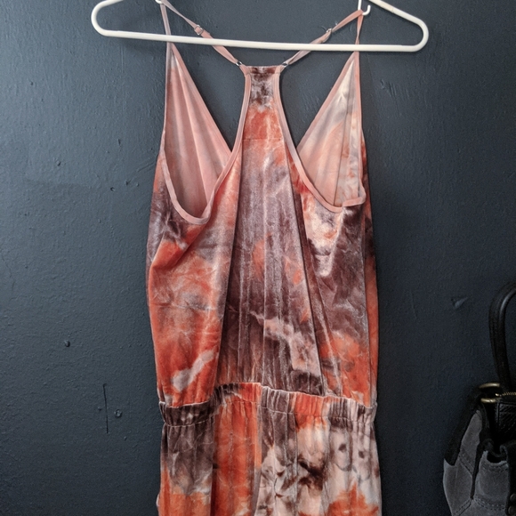 Young Fabulous Broke Lavender Rose Pink Velvet Tie Dye Jumpsuit XS - Picture 9 of 14